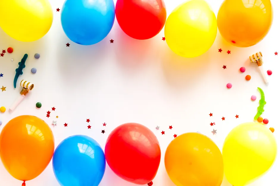 Colourful birthday balloons