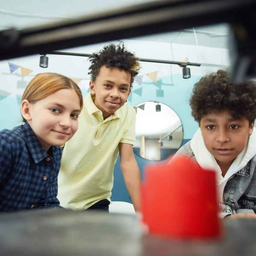 Students holding a 3D printed object