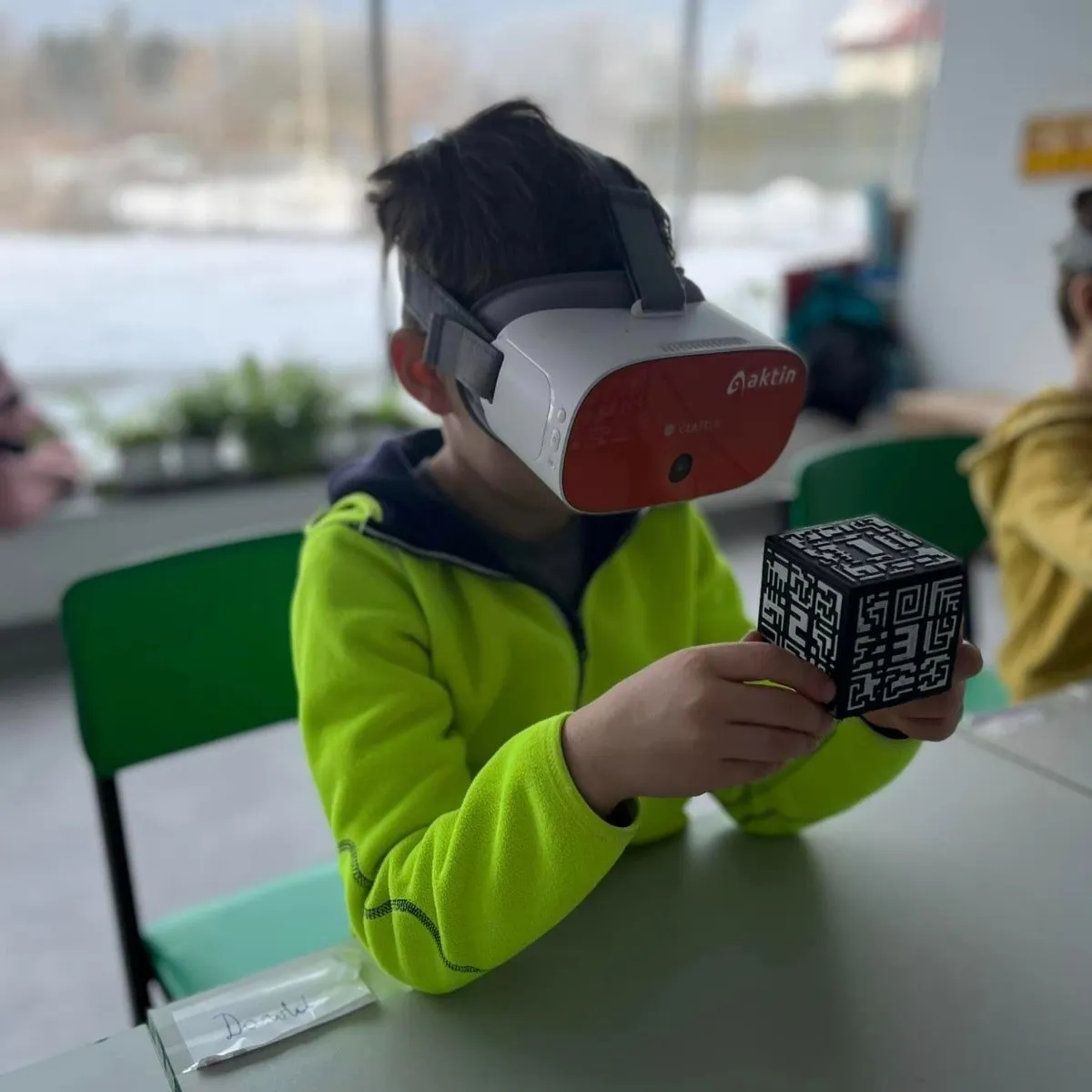 Child using a VR headset